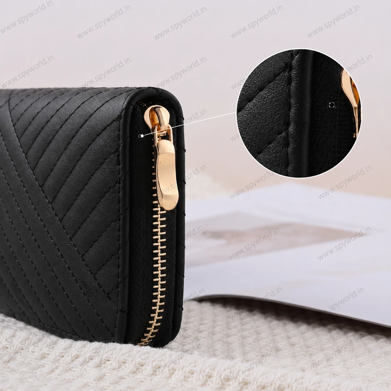 WiFi Wireless Wallet Spy Camera Ladies Purse, Full HD 1080P Hidden Camera Ladies Hand Purse with Live Monitoring & 5 Hours Battery