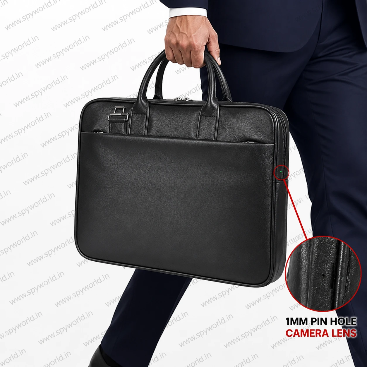 1080P WiFi Laptop Bag Spy Camera with Audio Video Recording, Spy Camera on Beside of laptop Bag with 24 Hours Battery Backup