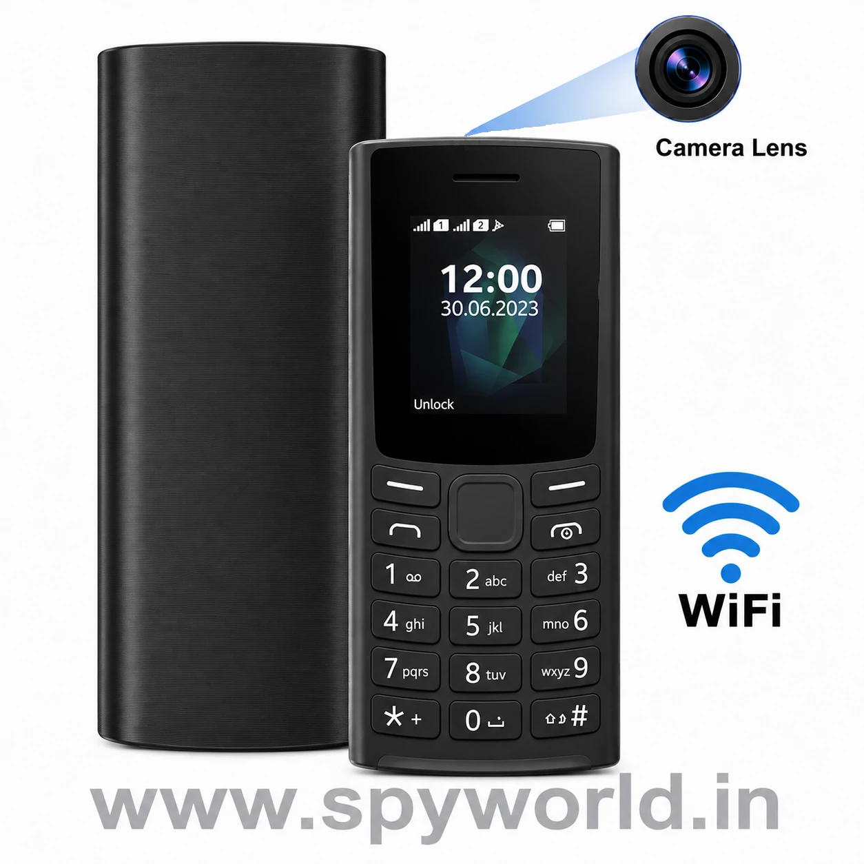 1080P HD WiFi Keypad Mobile Spy Camera, Hidden Camera Mobile with Live Monitoring