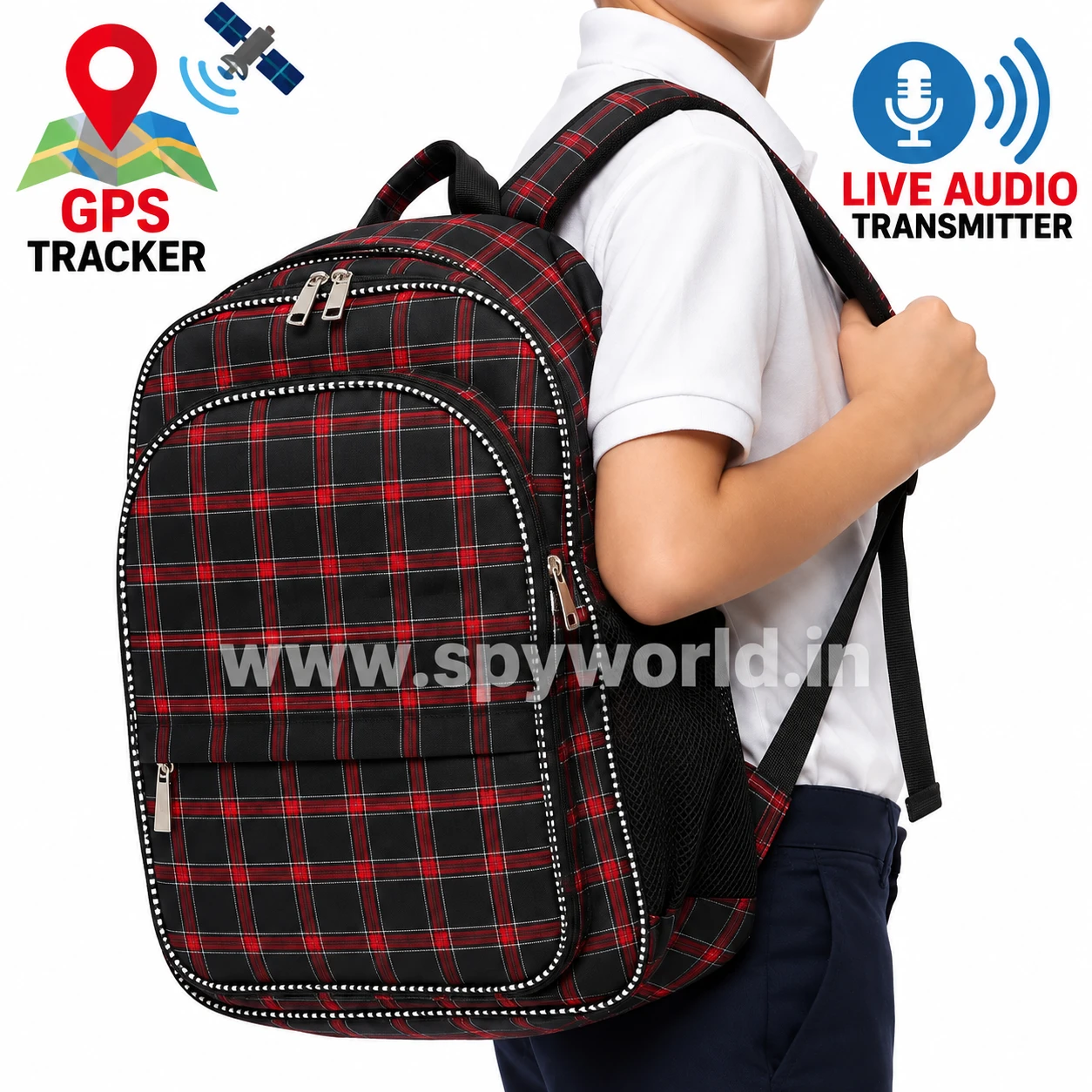 Customized School Bag with GPS Tracker & GSM Live Audio Transmitter