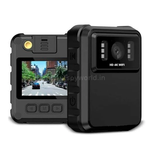 4K HD WiFi Mini Body Worn Camera with Night Vision, 128GB Support, IP67 Waterproof & 100° Wide Angle