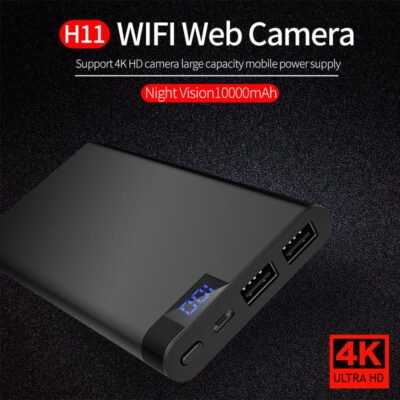 4K HD Wi-Fi Power Bank Hidden Spy Camera with Audio & Night Vision Live Video 4 Hours Battery Backup Recorder