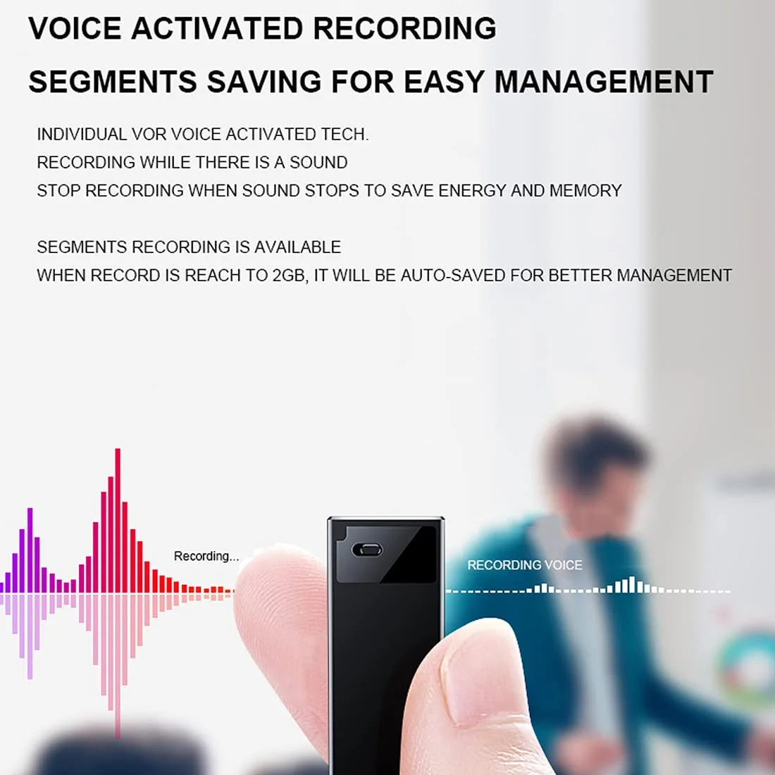 Spy Voice Recorder, Mini Voice Recorder with Sensitive Noise Recording Mode, Voice Activated Audio Recording, 7 Days Battery Backup, Surrounding Noise Cancellation Gives Crystal Clear Audio - Image 6