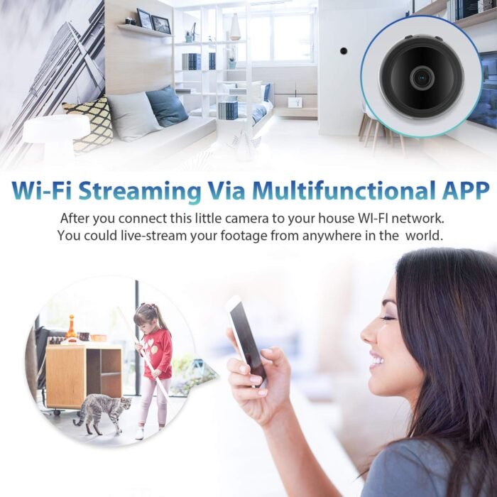 WiFi Mini Magnetic Wireless Spy Hidden Camera, HD 1080P Small Portable Round Hidden Camera, 150° Wide Angle Indoor Security Spy Camera, Motion Detection, Instant Notifications Night Vision Spy Camera - Image 10
