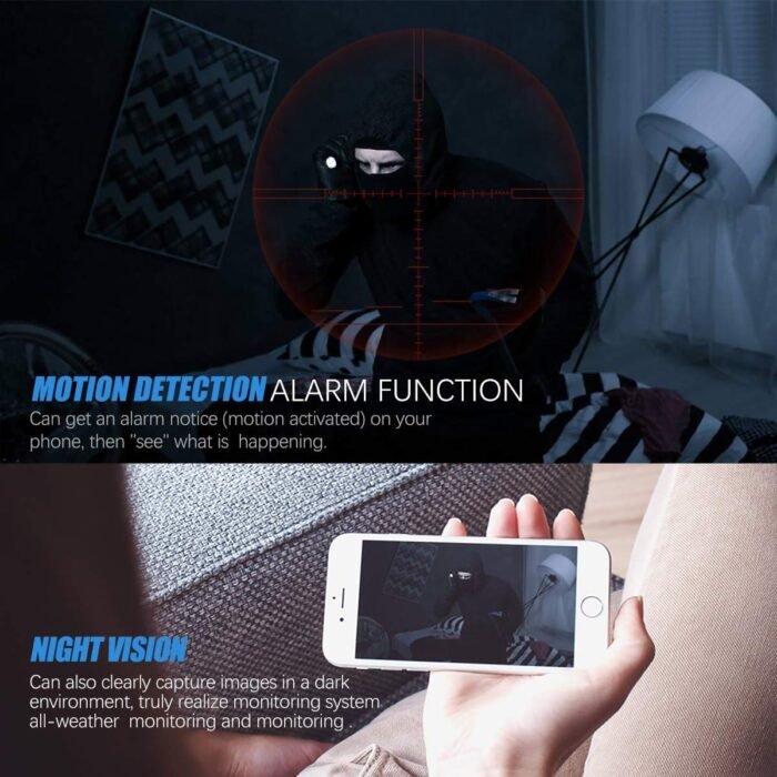 WiFi Mini Magnetic Wireless Spy Hidden Camera, HD 1080P Small Portable Round Hidden Camera, 150° Wide Angle Indoor Security Spy Camera, Motion Detection, Instant Notifications Night Vision Spy Camera - Image 5