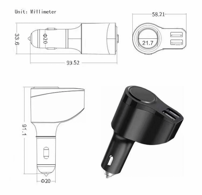 Spy Car Charger GPS Tracker with Live Audio Listening, Work 24x7 - Image 4