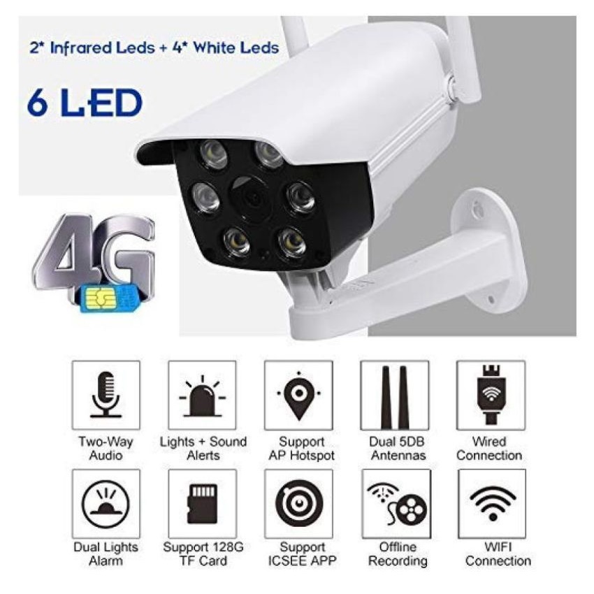4G CCTV Camera night vision with audio