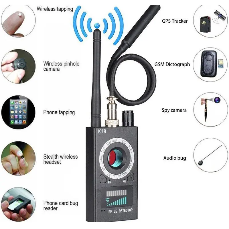 Anti-Spy Bug Detector RF Finder Hidden Camera Hunter- K18 Advance - Image 3