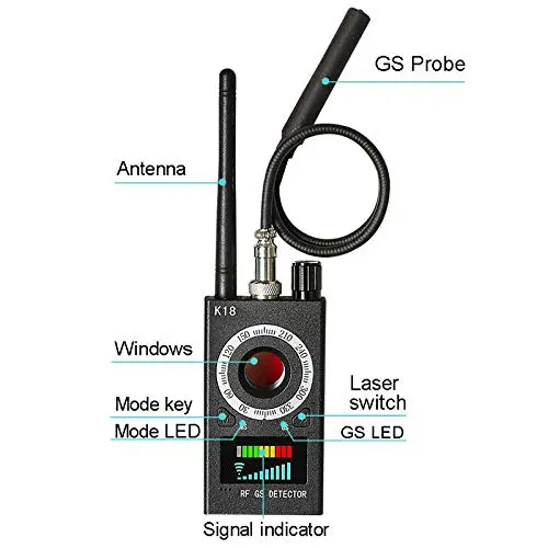 Anti-Spy Bug Detector RF Finder Hidden Camera Hunter- K18 Advance - Image 5