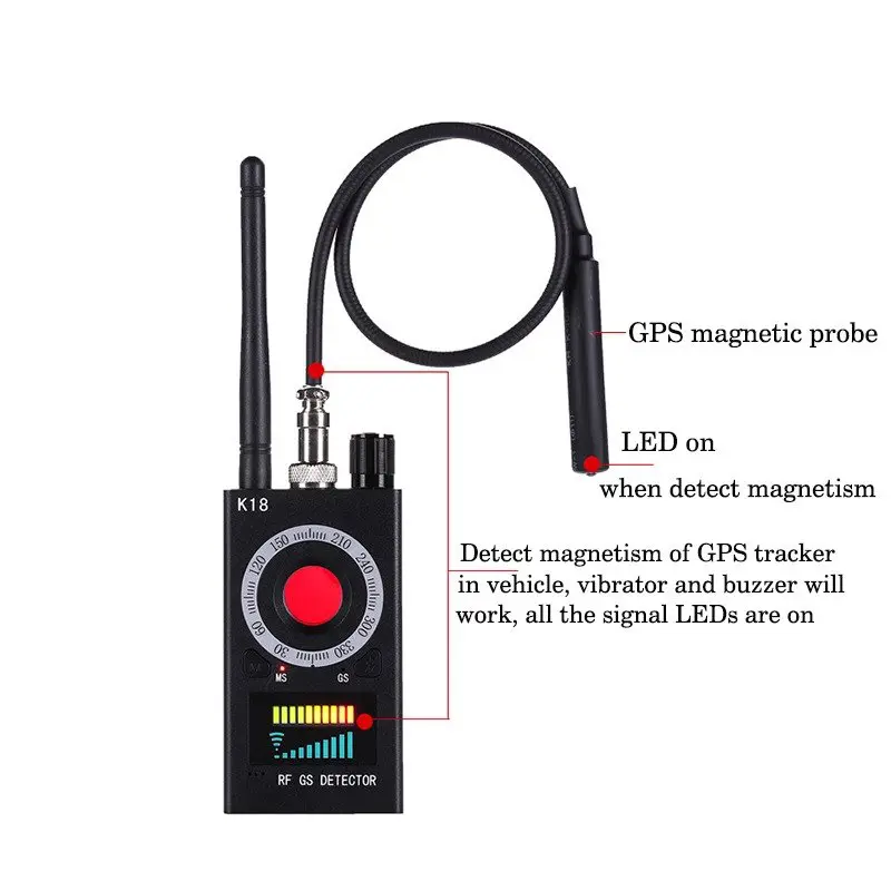 Anti-Spy Bug Detector RF Finder Hidden Camera Hunter- K18 Advance - Image 6