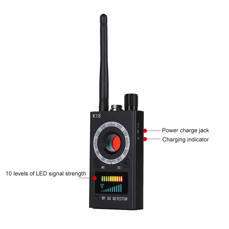 Anti-Spy Bug Detector RF Finder Hidden Camera Hunter- K18 Advance - Image 7