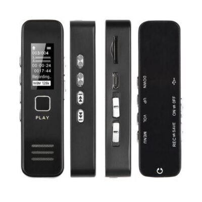Mini Digital Voice Recorder with 32GB SD Card, Built-in Speaker, Professional Audio Recorder With 20 Hours Long Battery Backup, MP3 Player Dictaphone Voice Recording Device Microphone Sound Recorder