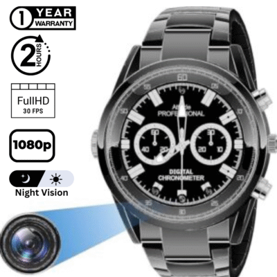 1080p Full HD Wrist Watch Camera Video Audio Recording Automatic Night Vision Mode