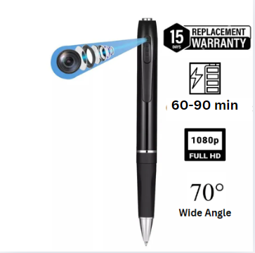 1080P HD Hidden Pen Camera Spy Audio Video Recorder, Up to 90 mint Battery