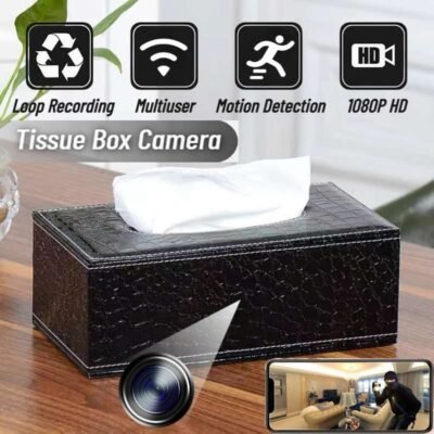 HD 1080P Spy Camera Tissue Box for Security Audio Video Recorder, Live Monitoring Tissue Box Hidden Camera Up to 5 Hours Battery Backup