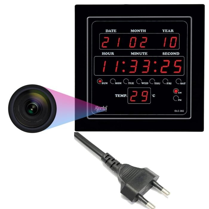 Full HD 5G Digital Wall Clock Spy Camera with Audio Recording, 5G SIM Based Live Monitoring Digital Wall Clock, Wall Clock Spy Camera 24x7 Recording Live Monitoring Motion Detection Loop Recording  32 GB Inbuilt Memory - Image 4