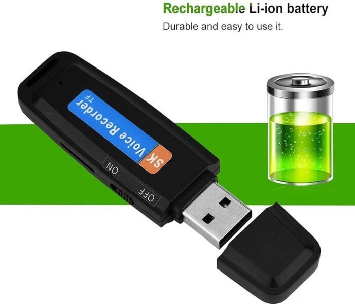 USB Voice Recorder Pen Drive Flash Drive, 5 Hours Battery Backup USB Pen Drive Audio Recorder, Pen Drive Hidden Voice Recorder - Image 6
